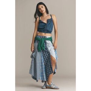 Anthropologie x Pilcro Reworked Menswear Midi Skirt Size S